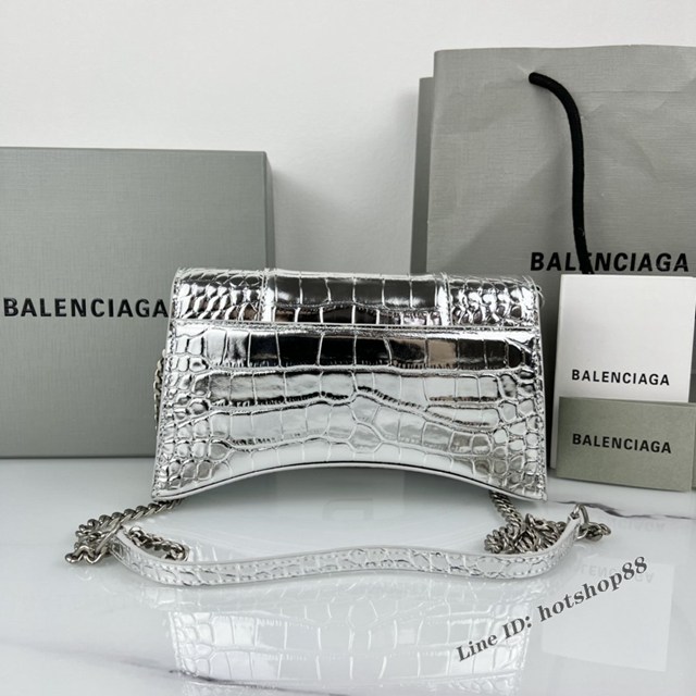 Balenciaga專櫃爆款鱷魚紋牛皮女包鏈條包 巴黎世家經典沙漏鏈條斜挎包 fyj1048